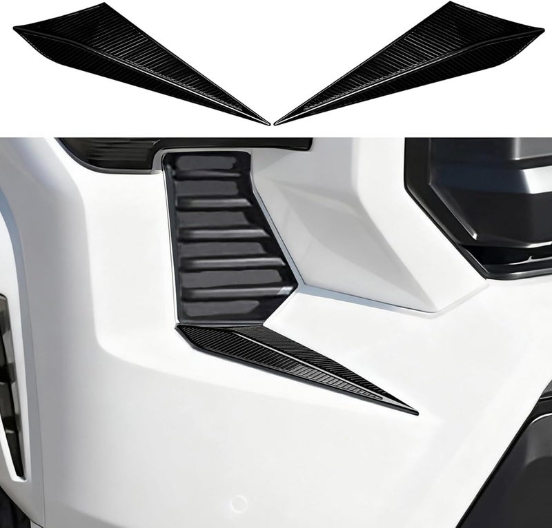 BORUIEN For Toyota Tacoma 2024 2025 2026 Exterior Accessories Front Bumper Side Fog Lamp Light Cover Headlight Trim Frame Grille Decor ABS (Grille Decor-Black) - Image 1